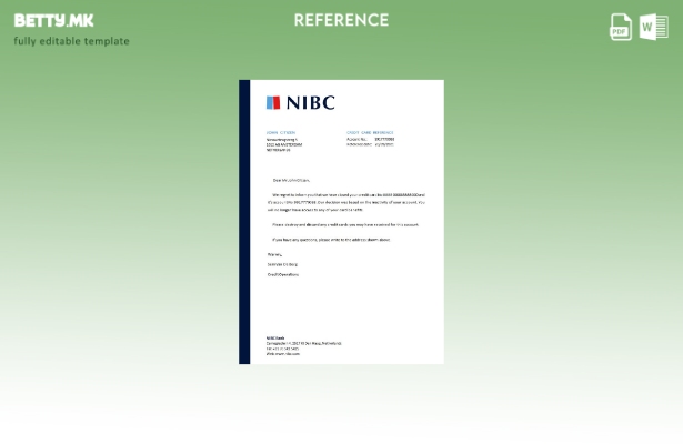 Референтен шаблон за затворање банка во модерен стил Холандија NIBC